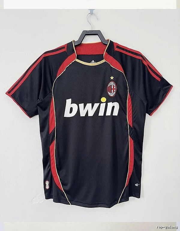 AC Milan Relaxed Retro soccer jersey Red Black Striped with Designer-Inspired Detail