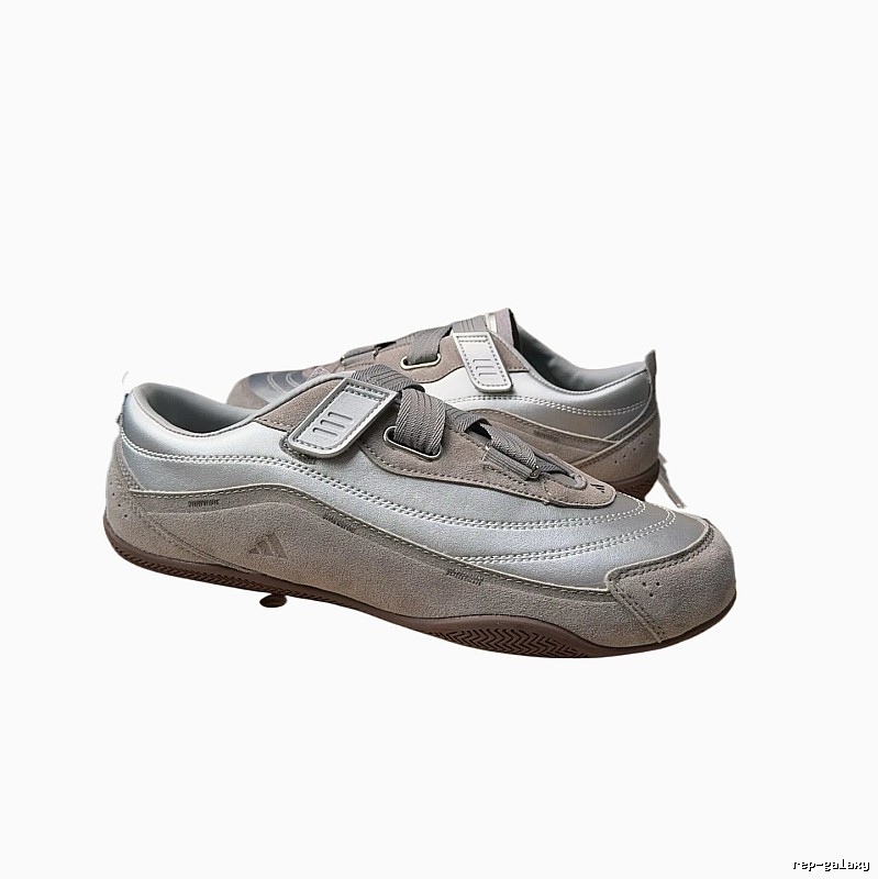 Adidas retro-style silver-gray sports shoes