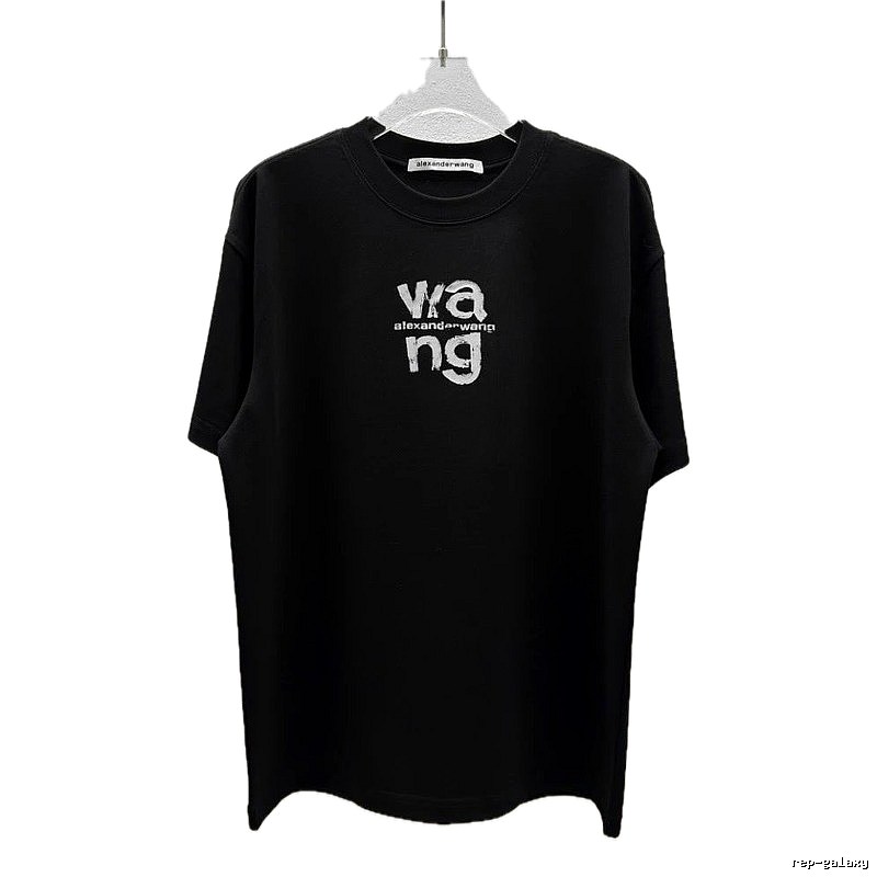 Alexander Wang Letter Print Cool Black T-Shirt