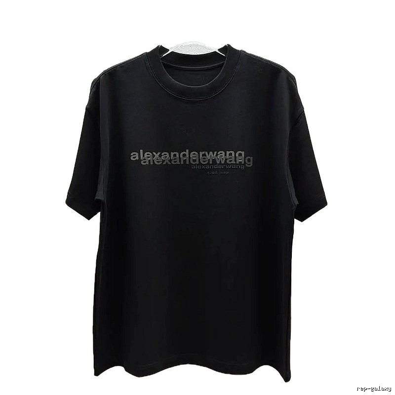 Alexander Wang Letter Print Trendy & Cool Black T-Shirt