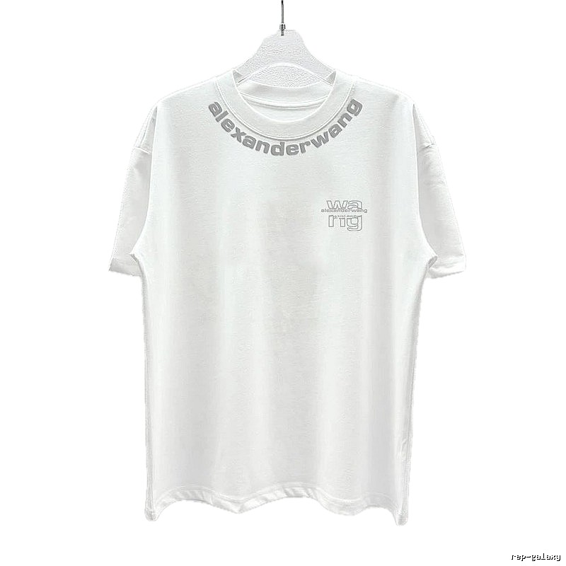 Alexander Wang Printed Street Style White T-Shirt