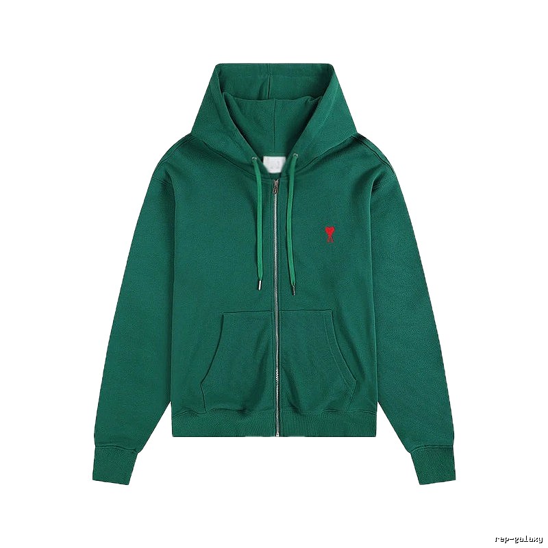 AMI Minimalist Style Dark Green Hoodie