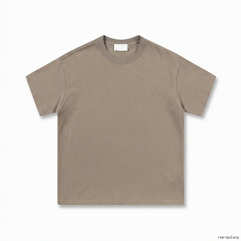 AMI minimalist style khaki T-shirt