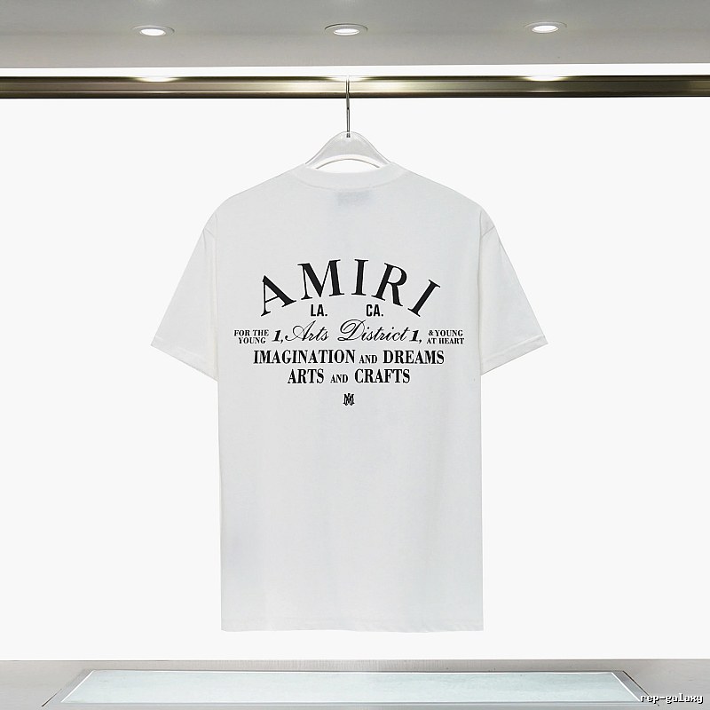 Amiri Casual Graphic T-shirt White Blue Amiri for Comfortable Styling