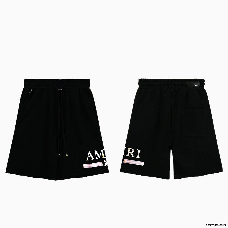 AMIRI Letter Print Street Style Black Shorts
