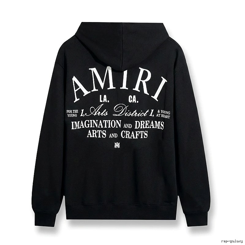 AMIRI printed style black hoodie