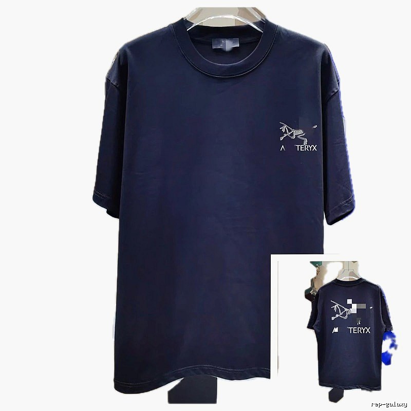 Arc'teryx Printed Techwear Style Dark Navy Short Sleeve T-shirt