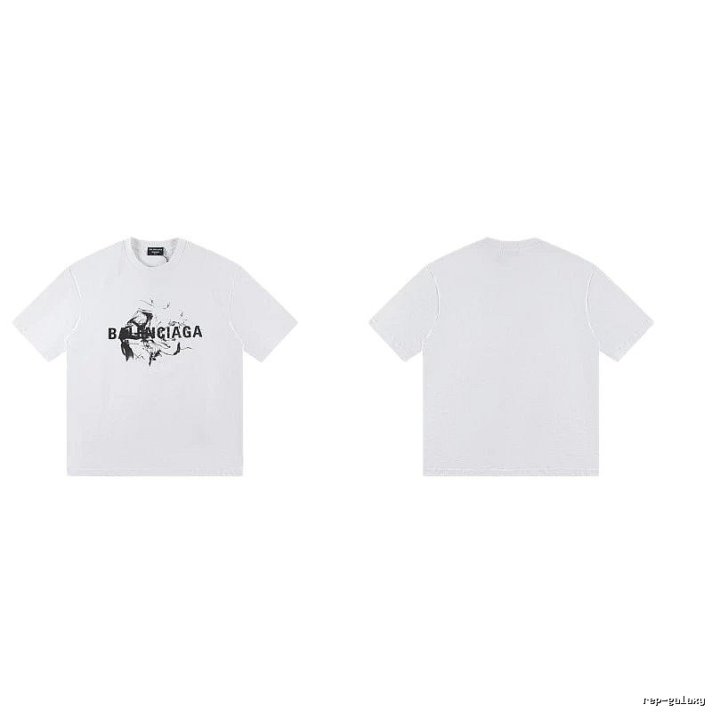 Balenciaga Graffiti Print Street Style White T-Shirt
