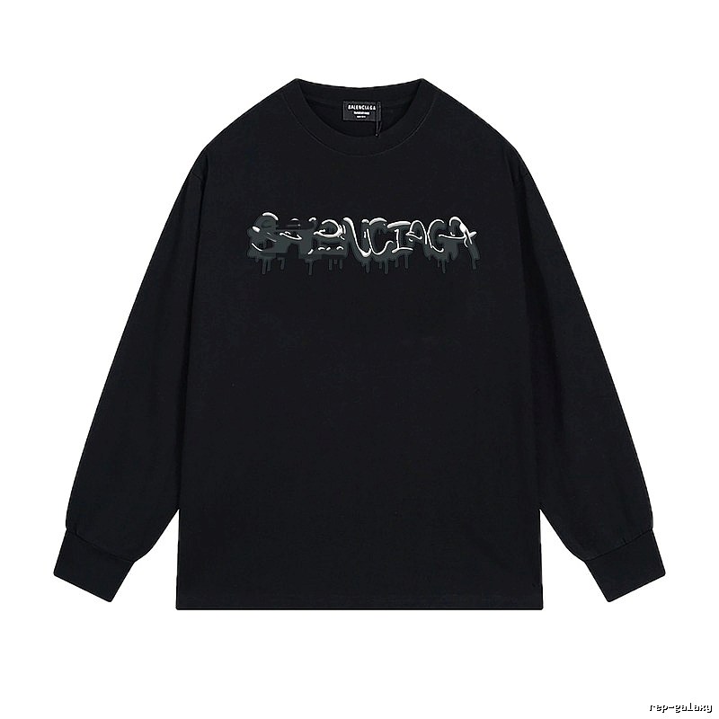 Balenciaga graffiti-style black long-sleeve