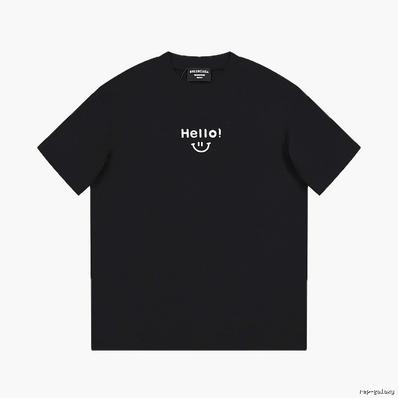 Balenciaga Smiley Print Street Style Black T-Shirt