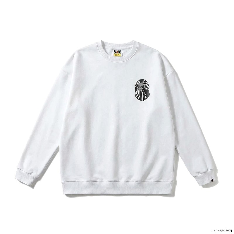 Bape Ape Head Minimalist Style White Sweatshirt