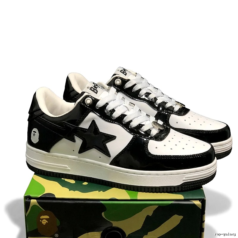 Bape black and white trendy wind board shoes