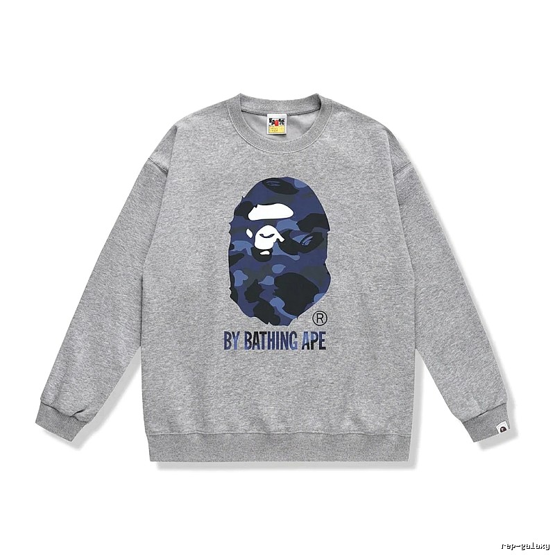 Bape camouflage-style gray sweatshirt