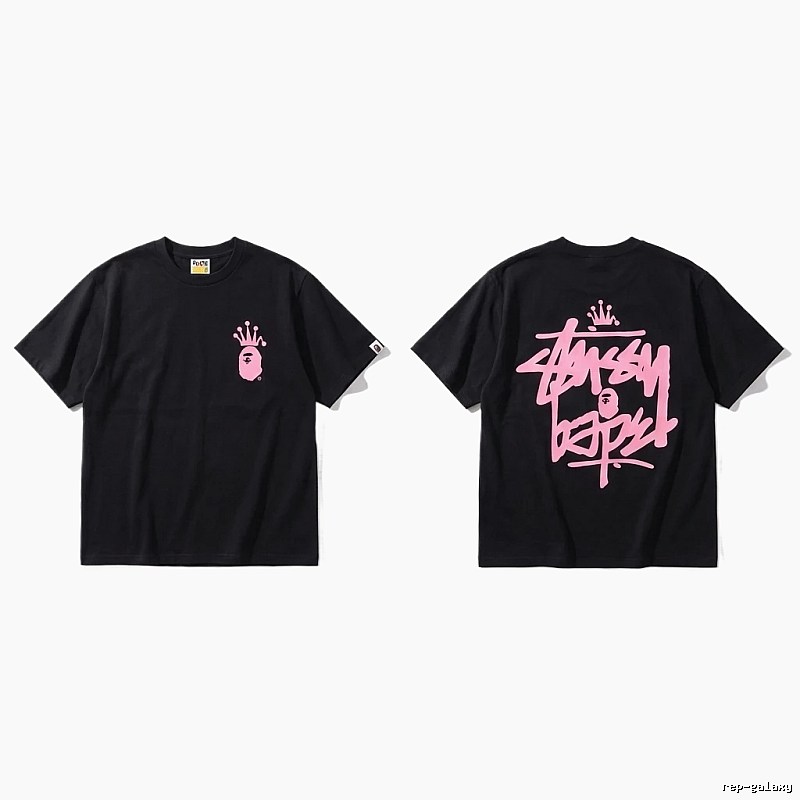 Bape Crown Graffiti Style Black T-shirt