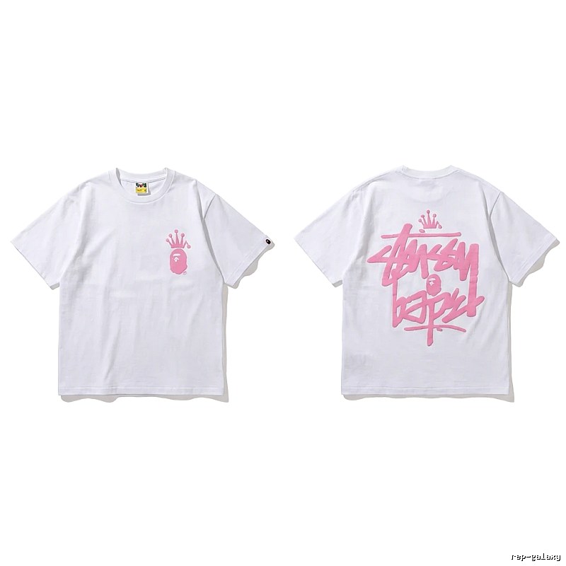 Bape Crown Graffiti Style White T-shirt