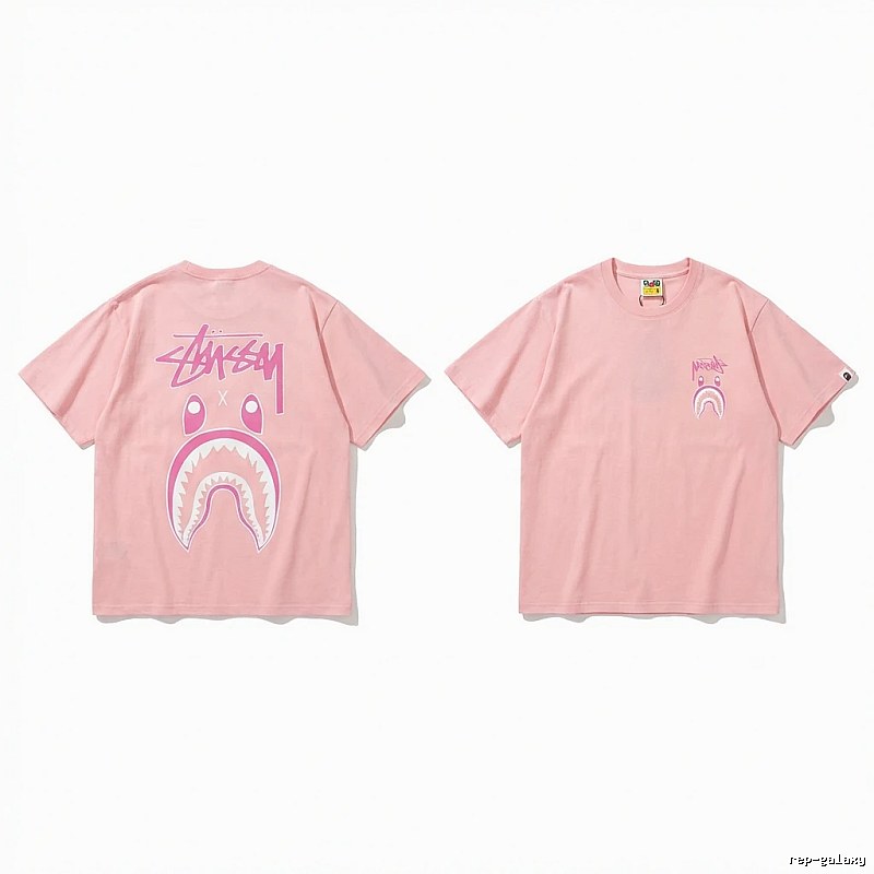 Bape Shark Co-branded Pink T-shirt
