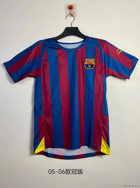 Barcelona Monogram Retro soccer jersey Blue Red Barcelona for Layered Styling
