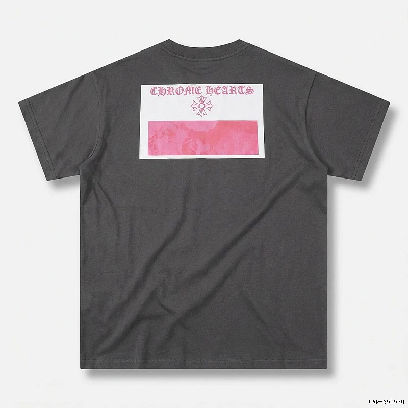 Black T-shirt with Chrome Hearts print style