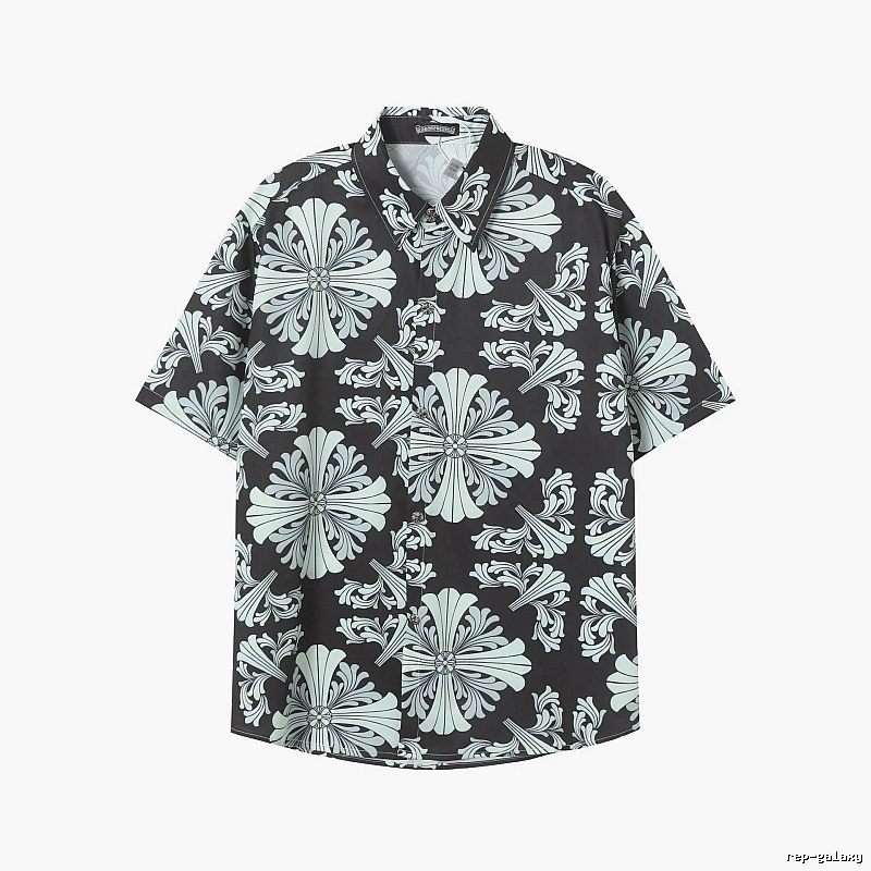 Button-Shirt Styling Black Floral Button Shirt Streetwear Look