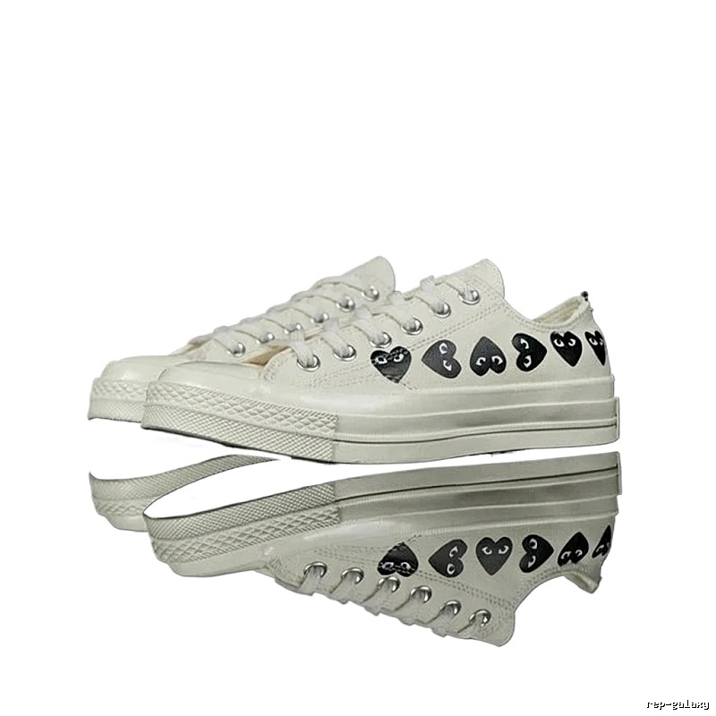CDG Love Minimalist Style White Shoes