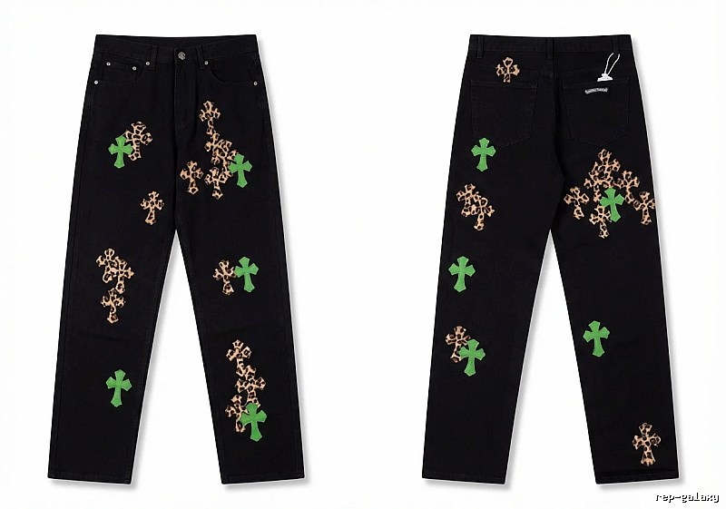 Chrome Hearts black trendy cross jeans