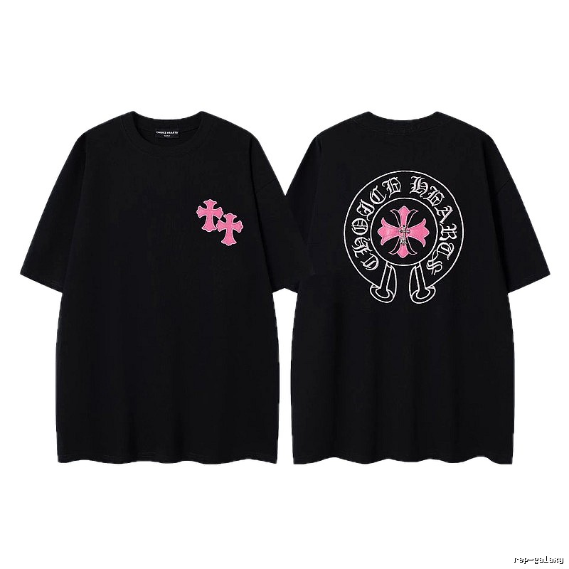 Chrome Hearts Cross Embroidered Street-style Black T-Shirt