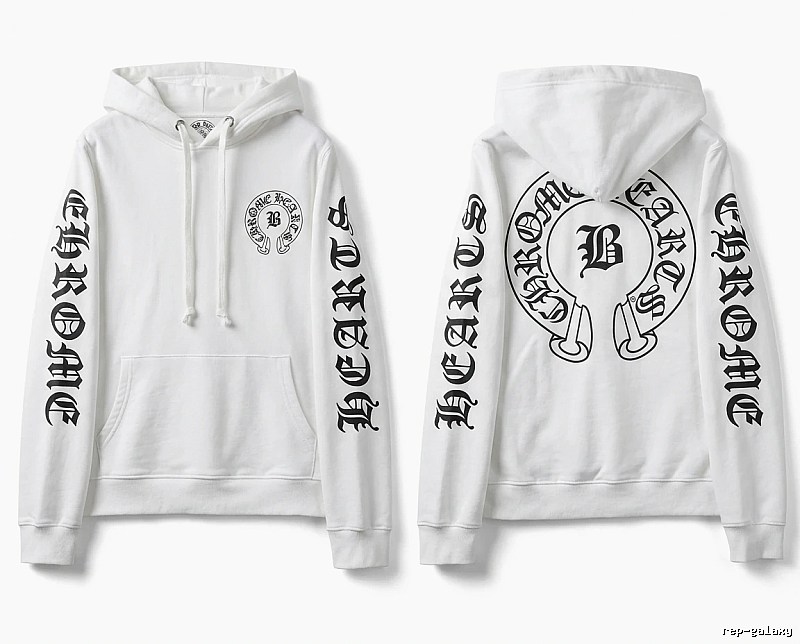 Chrome Hearts Gothic-style white hoodie