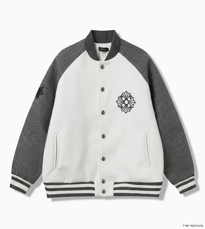 Chrome Hearts Retro Grey and White Collar Jacket