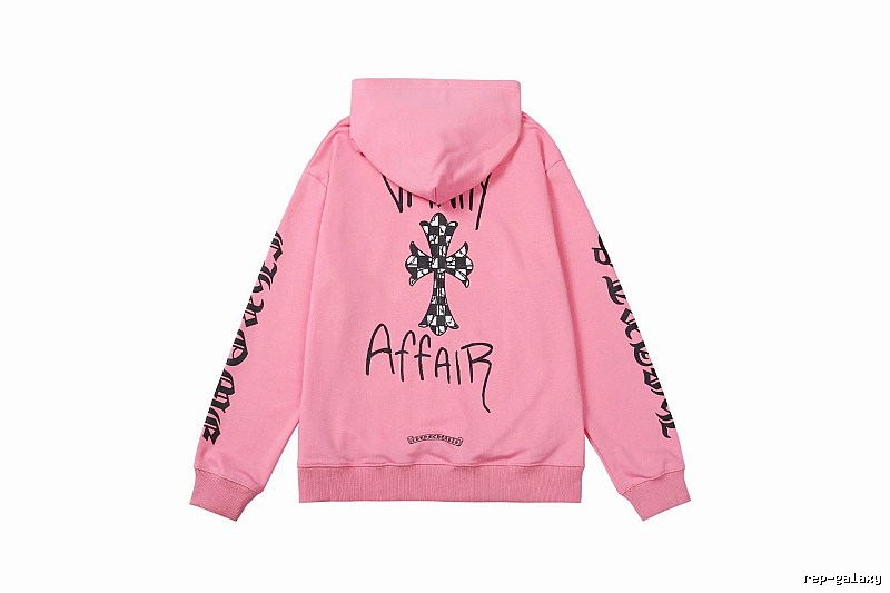 Chrome Hearts Streetwear Cross graphic hoodie Black Blue Cross with Practical Shape