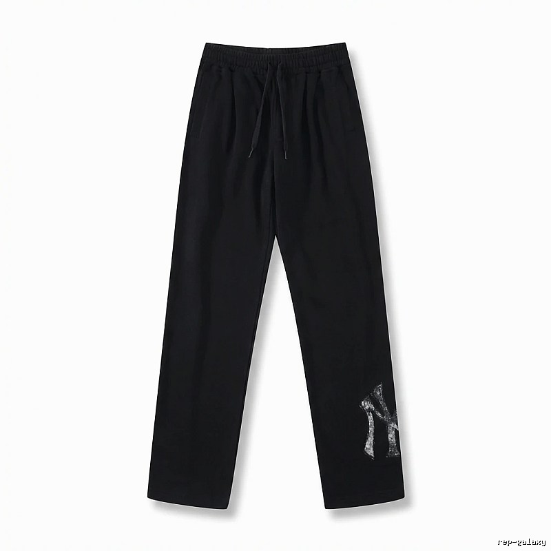 Classic trendy brand black trousers of MLB