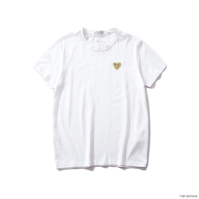 Comme des Garcons PLAY 2021-53 White Style 2153 Heart Logo T-Shirt Commuter Look