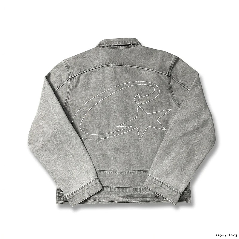Corteiz denim retro-style grey coat