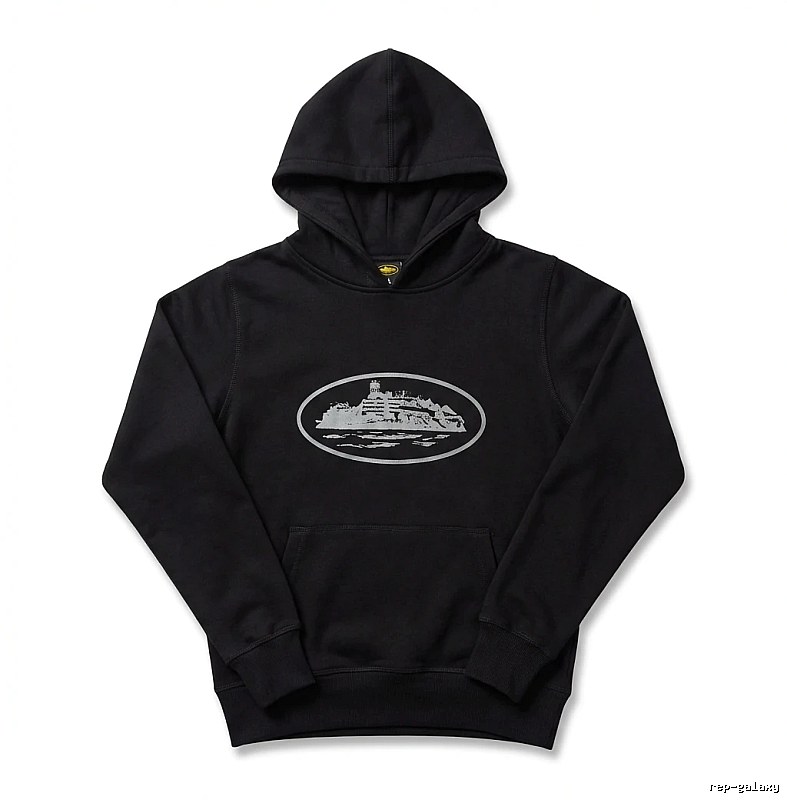 Corteiz Island Logo Minimalist Style Black Sweatshirt