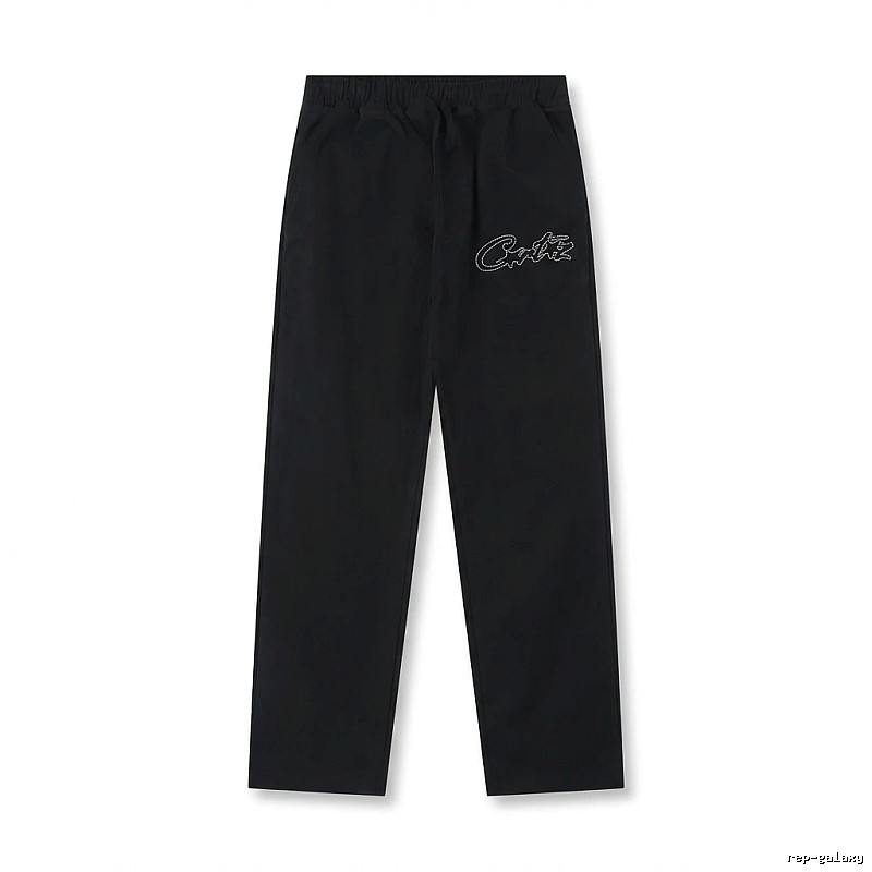 Corteiz minimalist style black long trousers