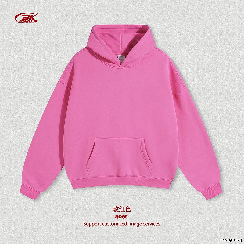 Daily Pullover hoodie Navy Blank Kangaroo with Visual Detail