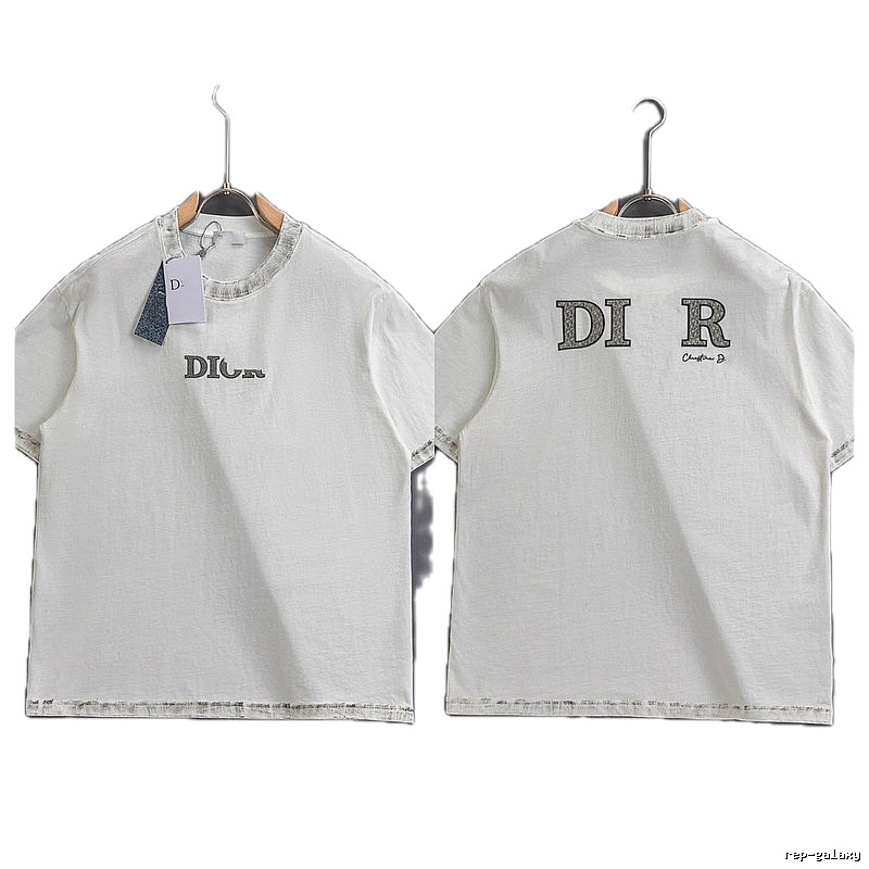 Dior Letter Print Vintage White T-shirt