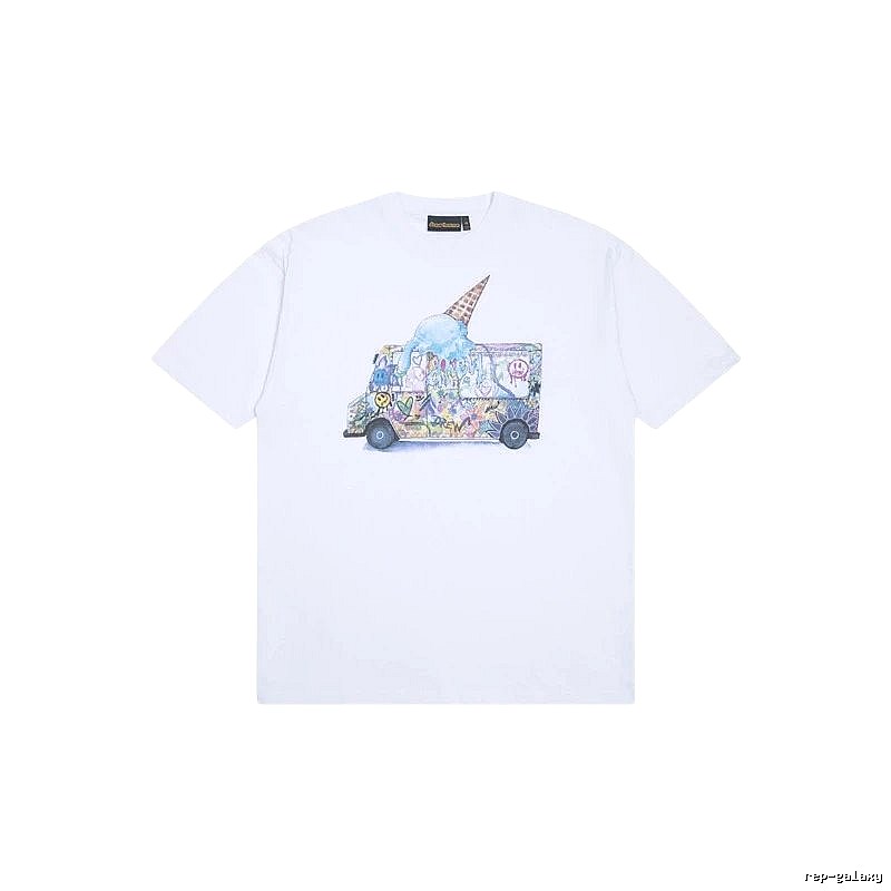 DREW Graffiti Ice Cream Truck Street Style White T-shirt