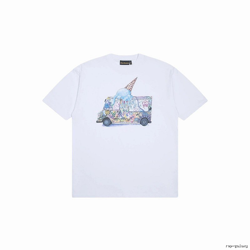 DREW Graffiti Style Ice Cream Truck White Short Sleeve T-shirt