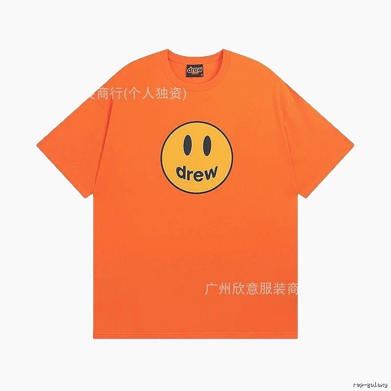 DREW Smiley Series Street Style Orange Short Sleeve T-shirt