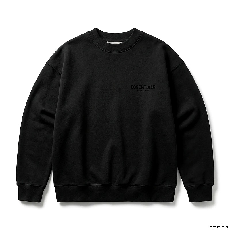 ESSENTIALS minimalist style black sweatshirt