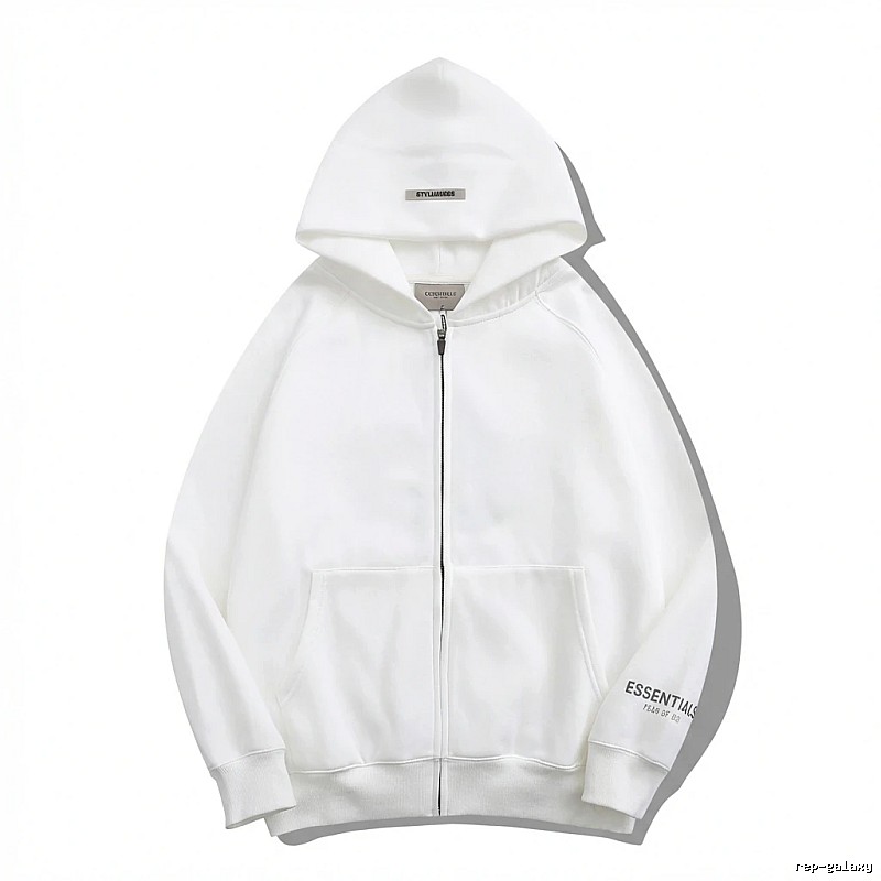 ESSENTIALS minimalist style white hoodie