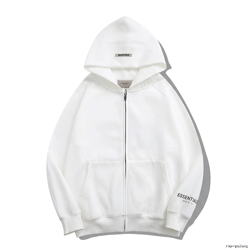 ESSENTIALS minimalist style white hoodie