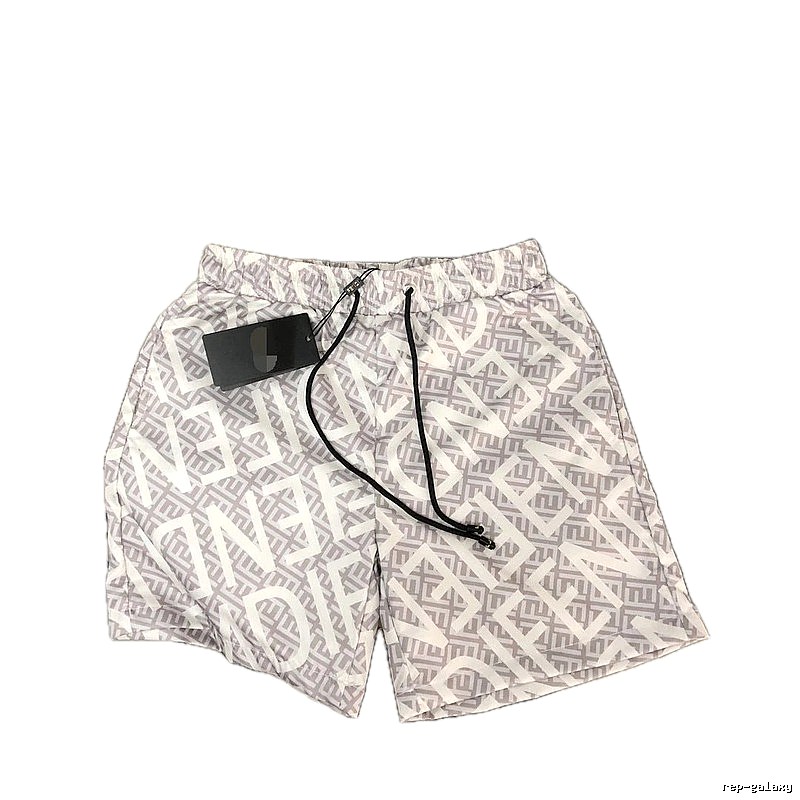 Fendi Double F Monogram Streetwear Light Gray Casual Shorts