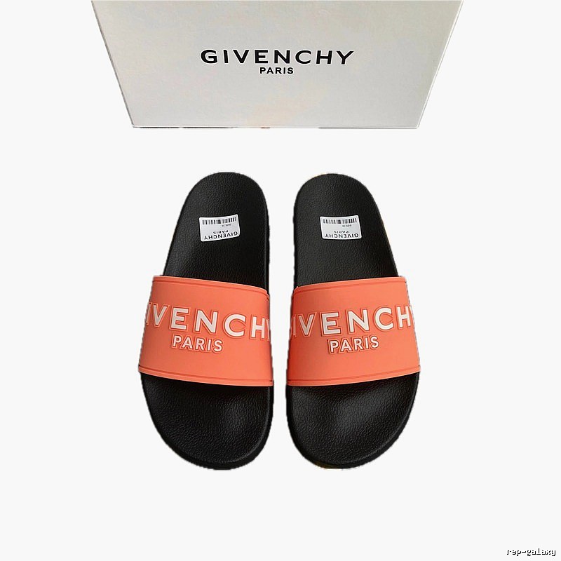 Givenchy PARIS Collection Trendy Orange & Black Slippers