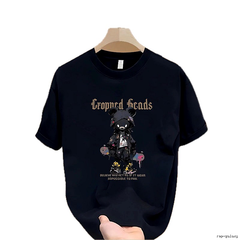 Gloomy Bear Streetwear Street-style Navy Blue Short-sleeve T-shirt