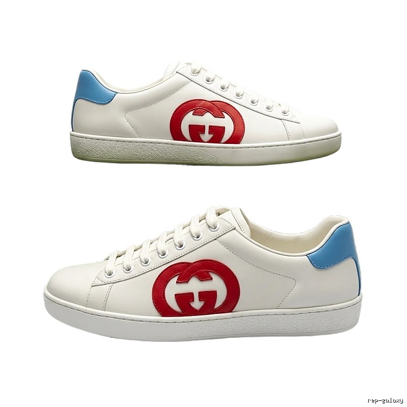 Gucci retro-style white, red and blue sneakers