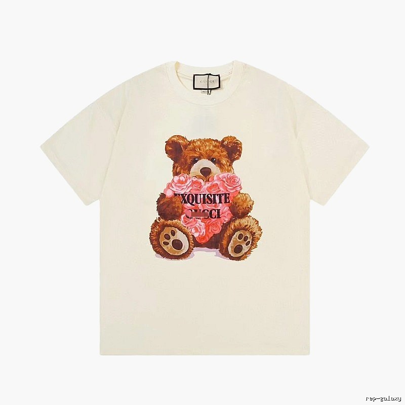 Gucci Teddy Bear Print Casual Off-white T-shirt