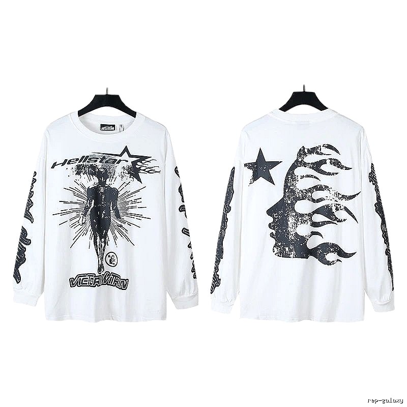 Hellstar dark style white long-sleeved shirt