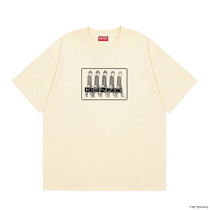 KENZO Character Print Casual Style Beige T-shirt