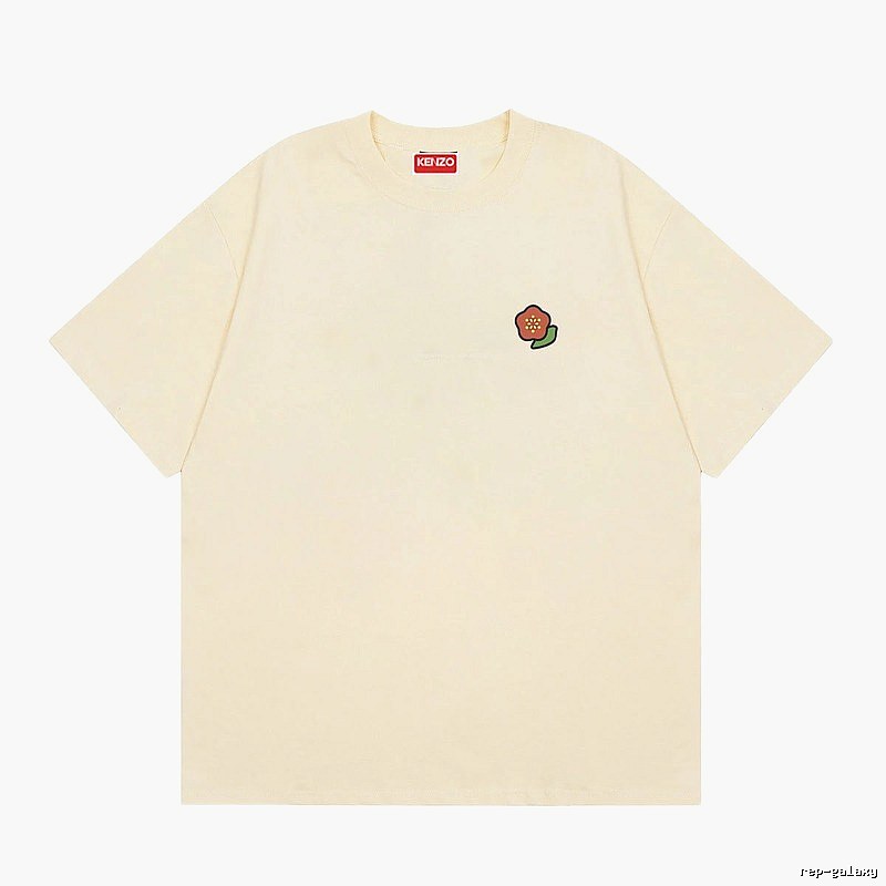KENZO Embroidered Little Flower Casual Style Off-white T-shirt